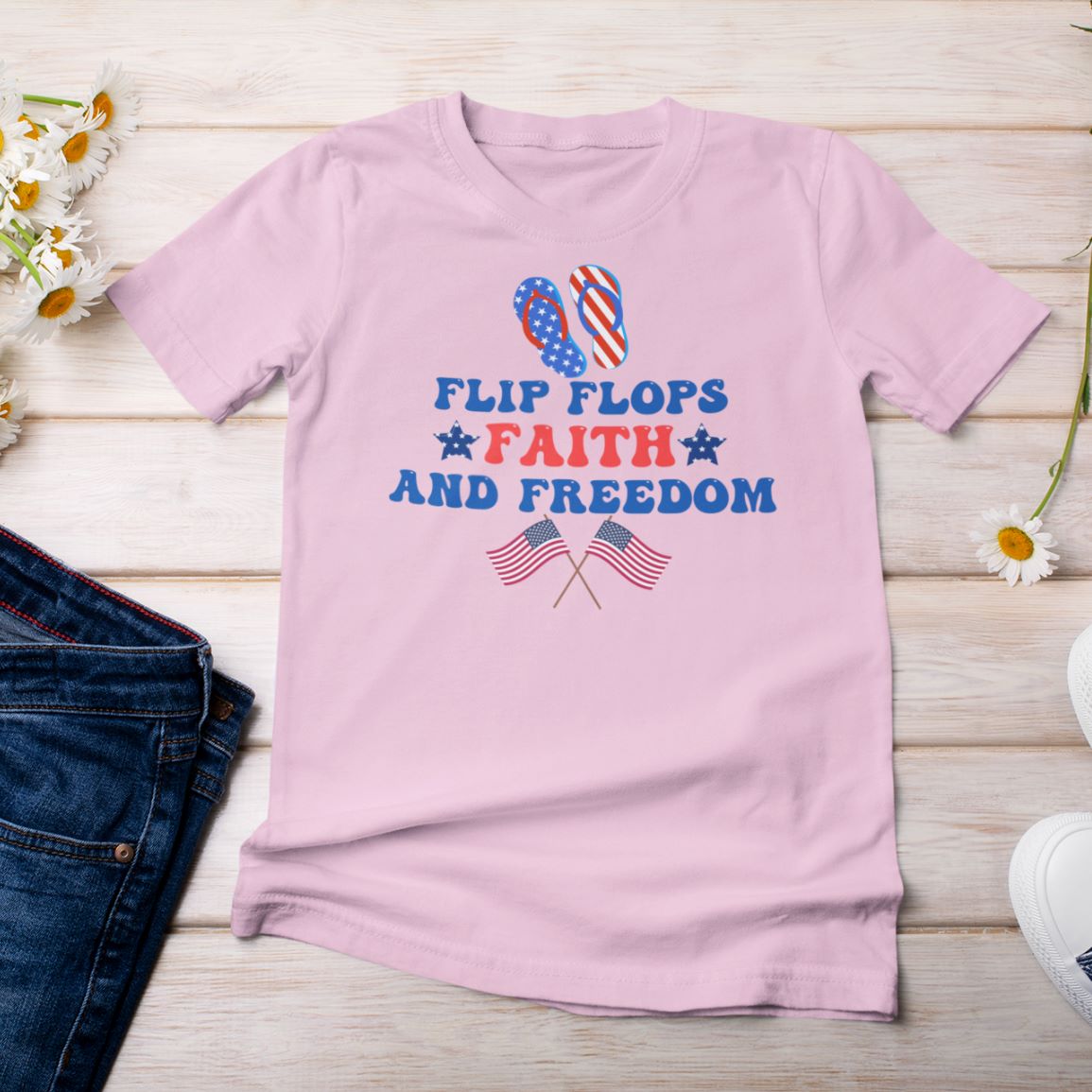 Flip Flops, Faith And Freedom T-Shirt