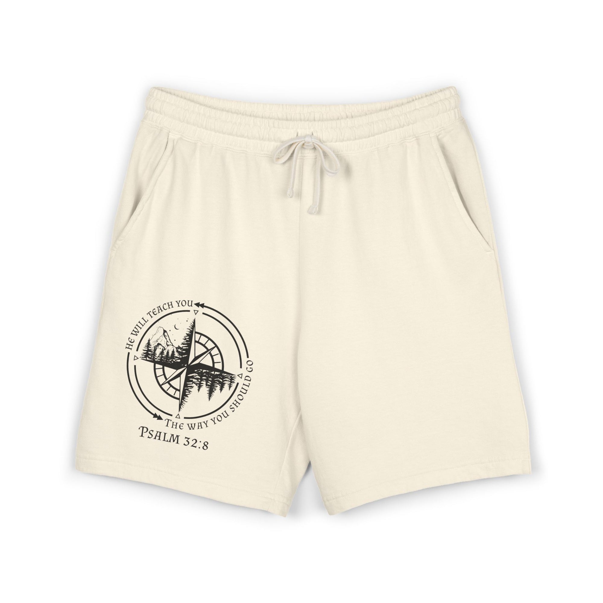 Psalm 32:8 Compass Sweat Shorts — Lightweight Fleece