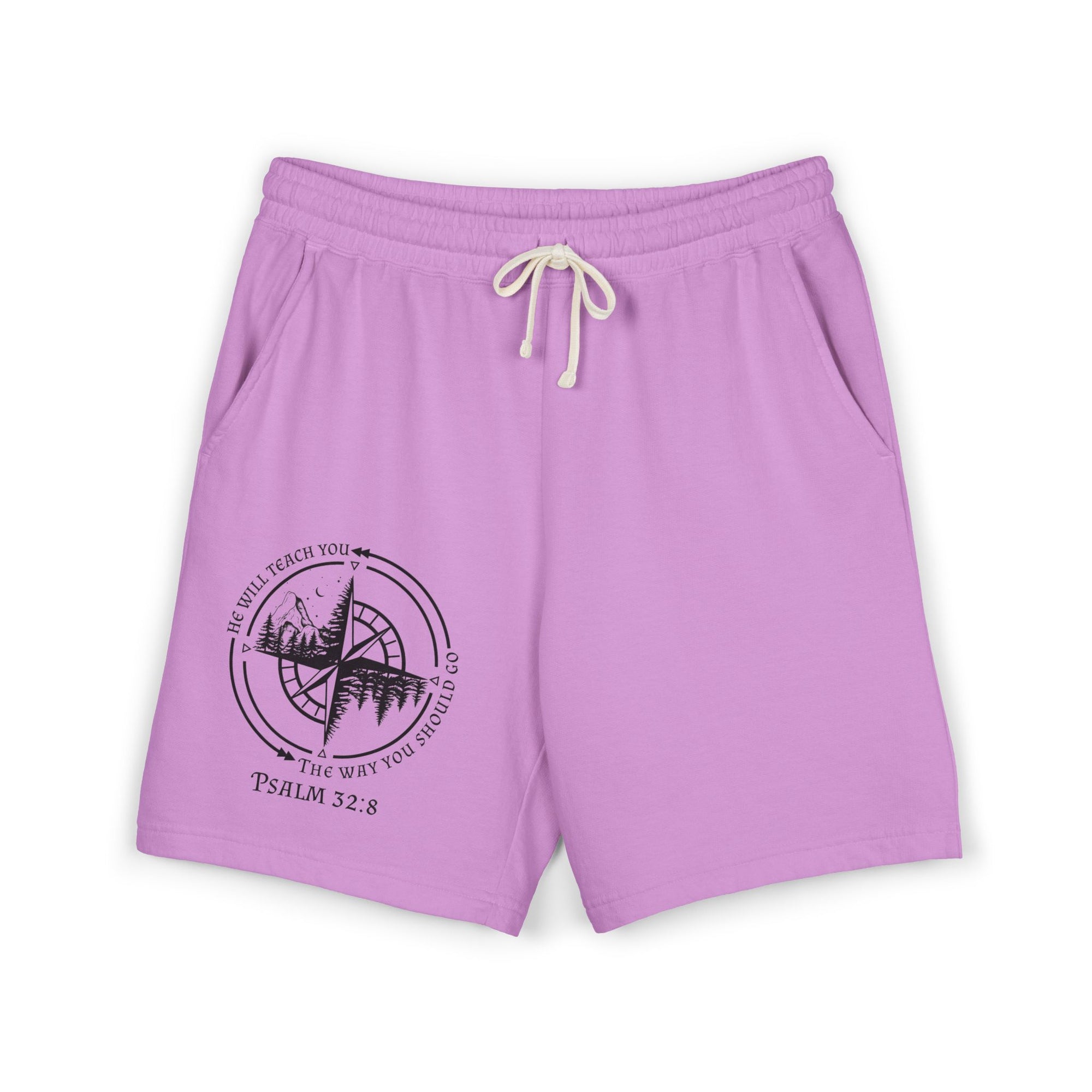 Psalm 32:8 Compass Sweat Shorts — Lightweight Fleece