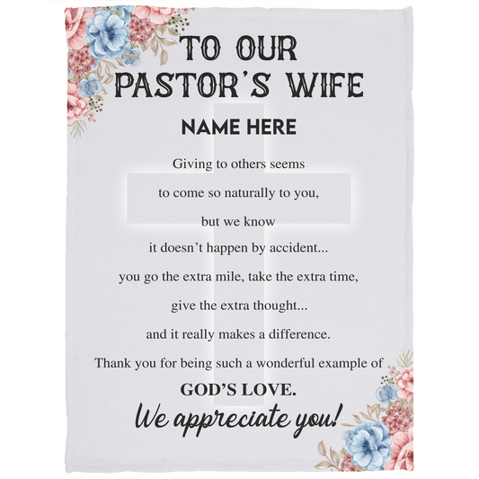 To Our Pastor's Wife - Personalized Fleece Blanket