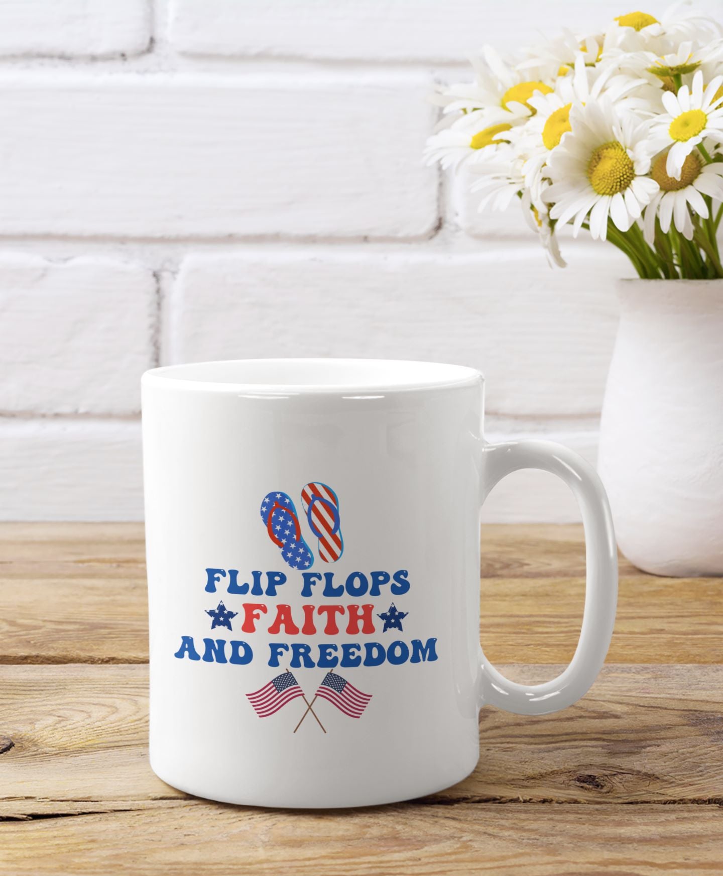 Flip Flops Faith And Freedom 11oz Mug