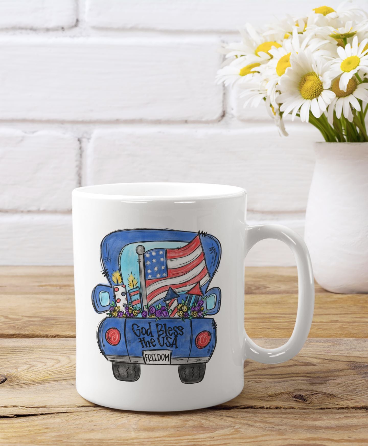 God Bless The USA Truck 11oz Mug