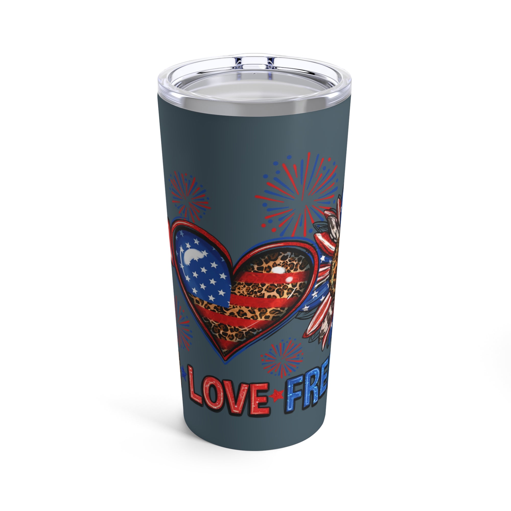 FAITH LOVE FREEDOM FIREWORKS TUMBLER 20OZ