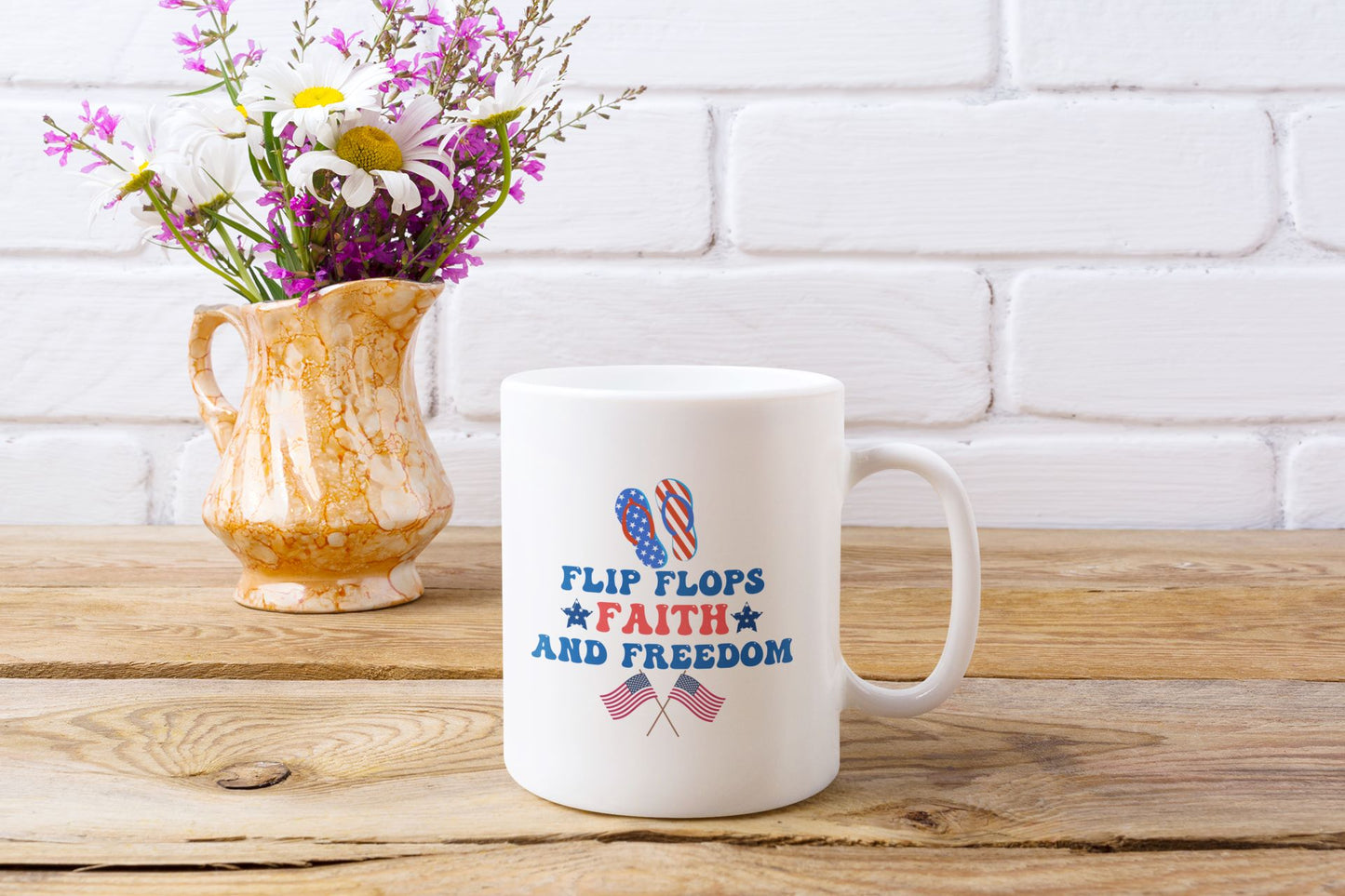 Flip Flops Faith And Freedom 11oz Mug