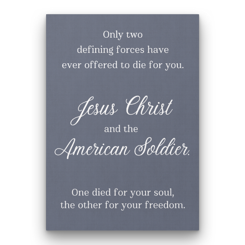 Only Two Defining Forces Wall Art CANVAS | Military Sign, Patriotic Quote Sign | Home Wall Decor, Gift