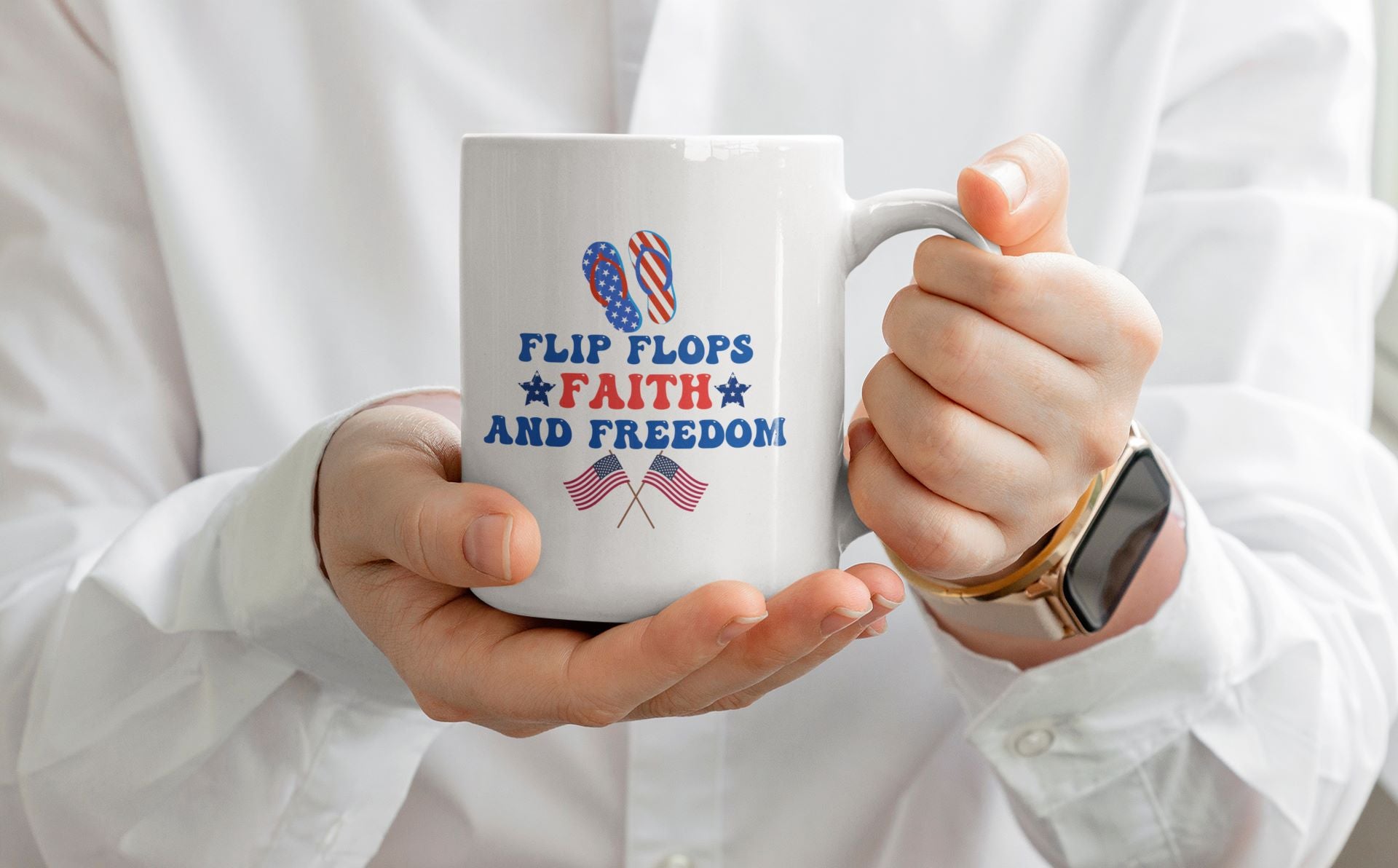 Flip Flops Faith And Freedom 11oz Mug