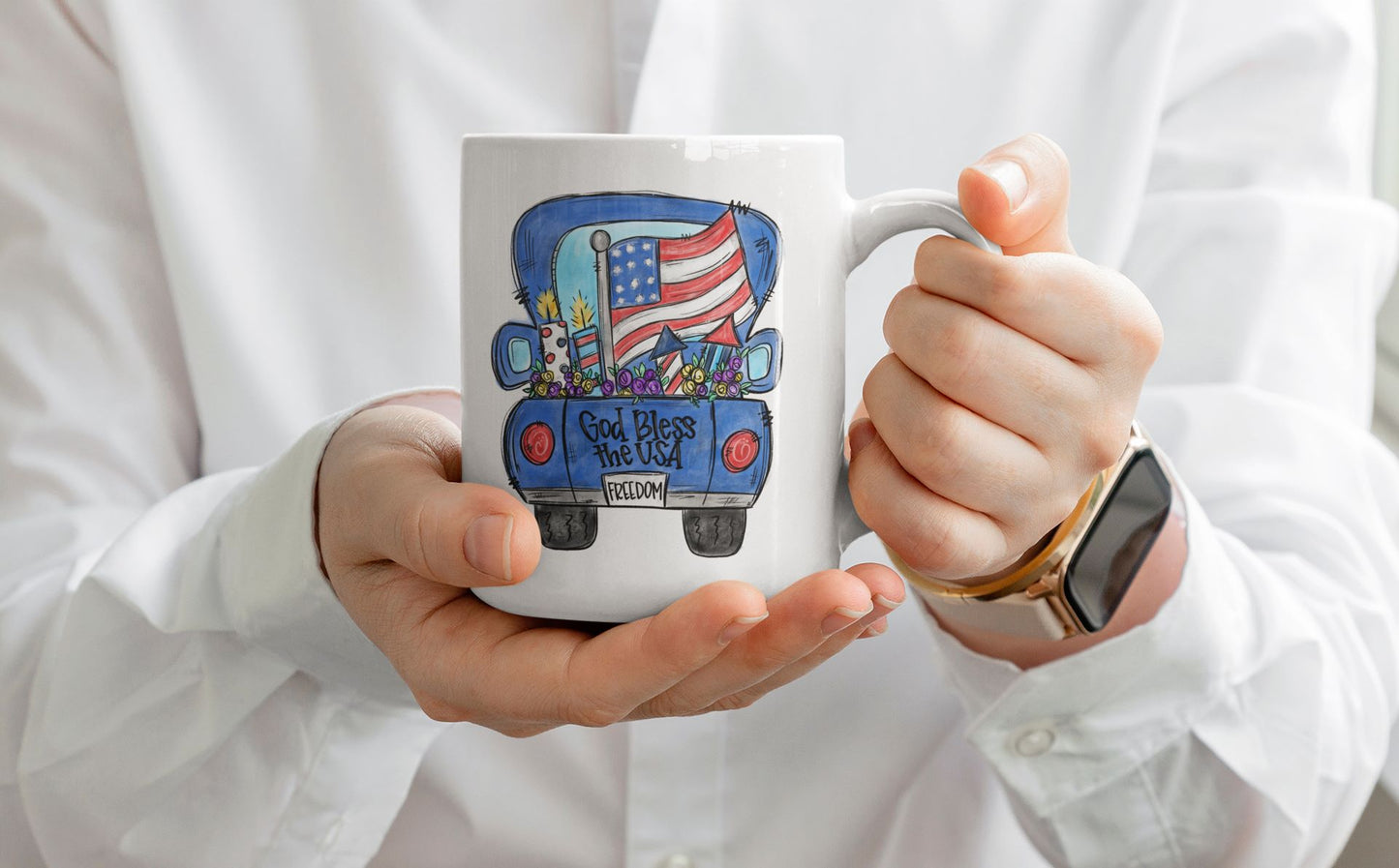 God Bless The USA Truck 11oz Mug