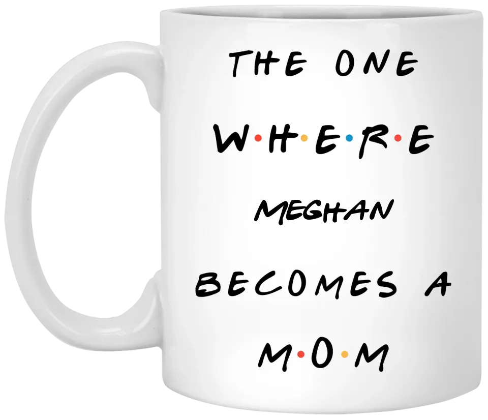 Becomes A Mom Personalized Mother&#39;s Day Gift Mug