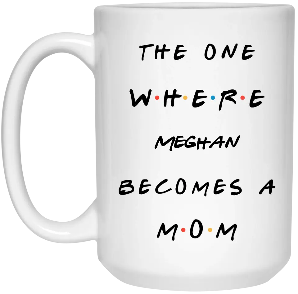 Becomes A Mom Personalized Mother&#39;s Day Gift Mug