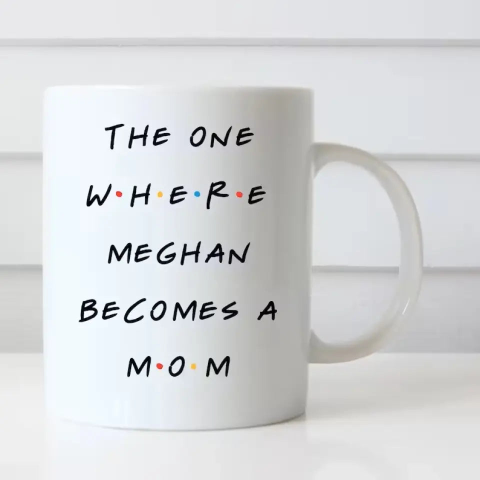 Becomes A Mom Personalized Mother's Day Gift Mug