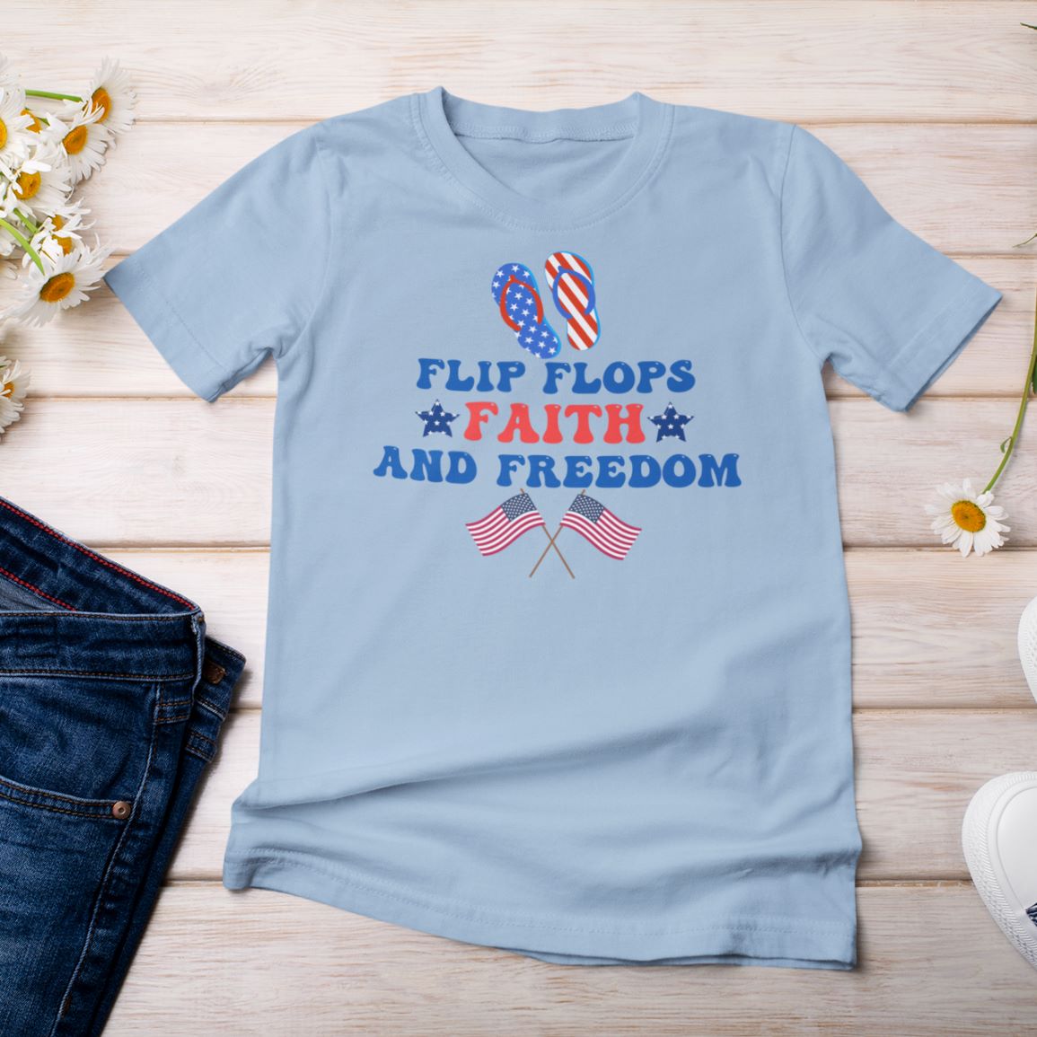 Flip Flops, Faith And Freedom T-Shirt