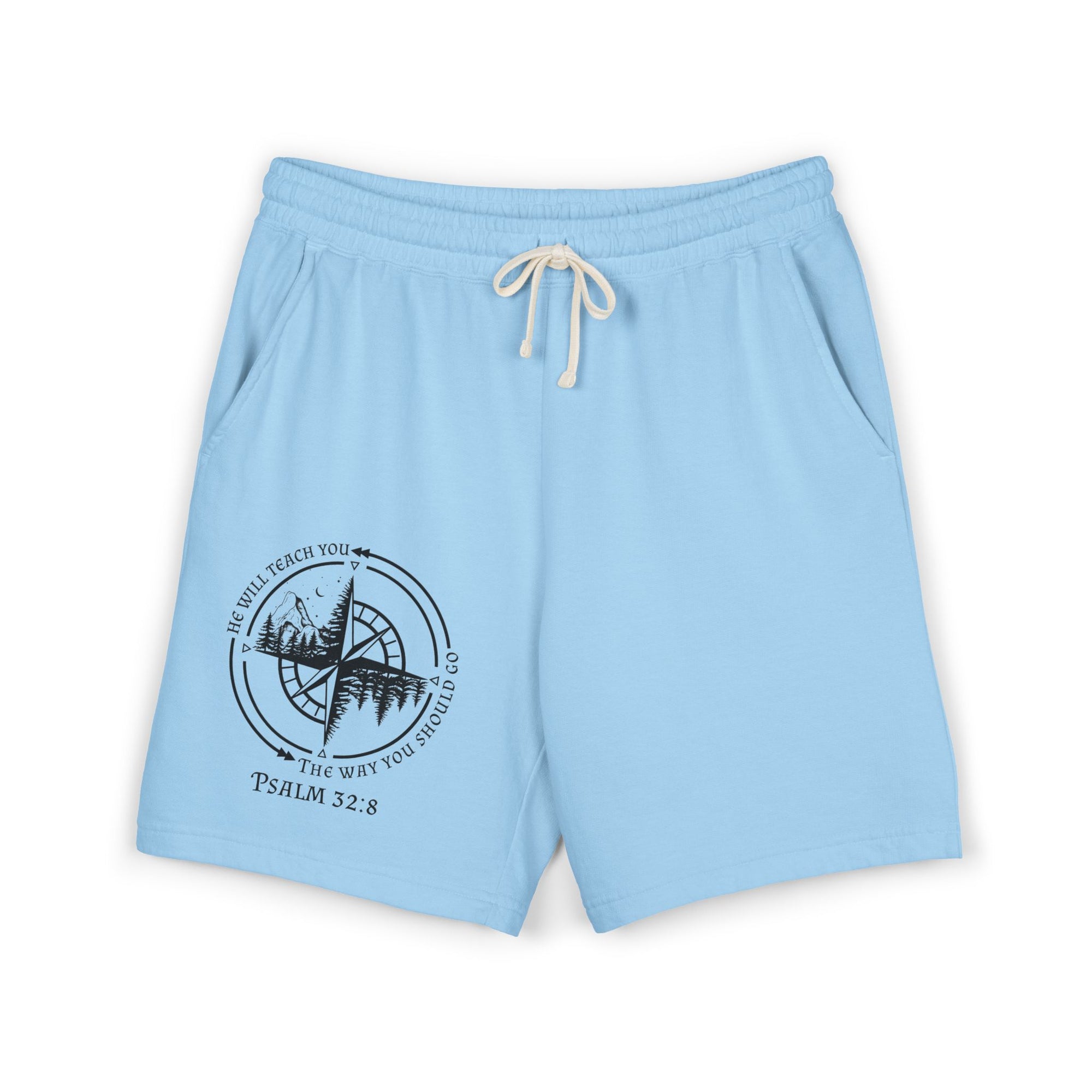 Psalm 32:8 Compass Sweat Shorts — Lightweight Fleece