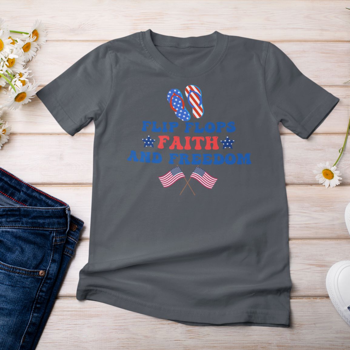Flip Flops, Faith And Freedom T-Shirt