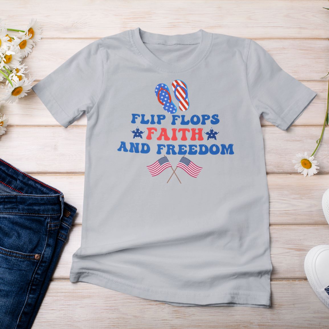 Flip Flops, Faith And Freedom T-Shirt