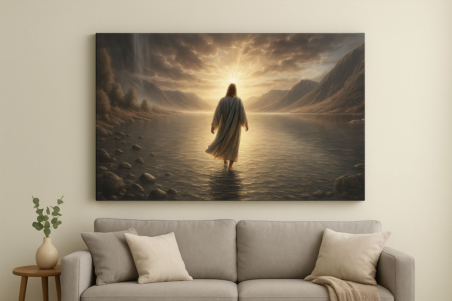 Jesus Walking on Water, Wall Art Canvas