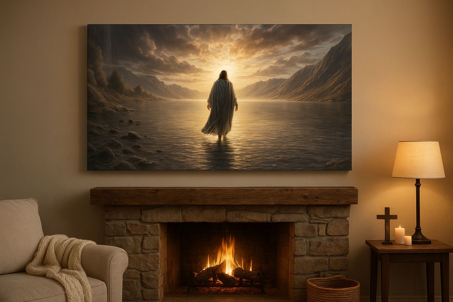 Jesus Walking on Water, Wall Art Canvas