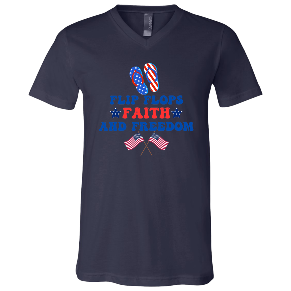 Flip Flops, Faith And Freedom V-Neck