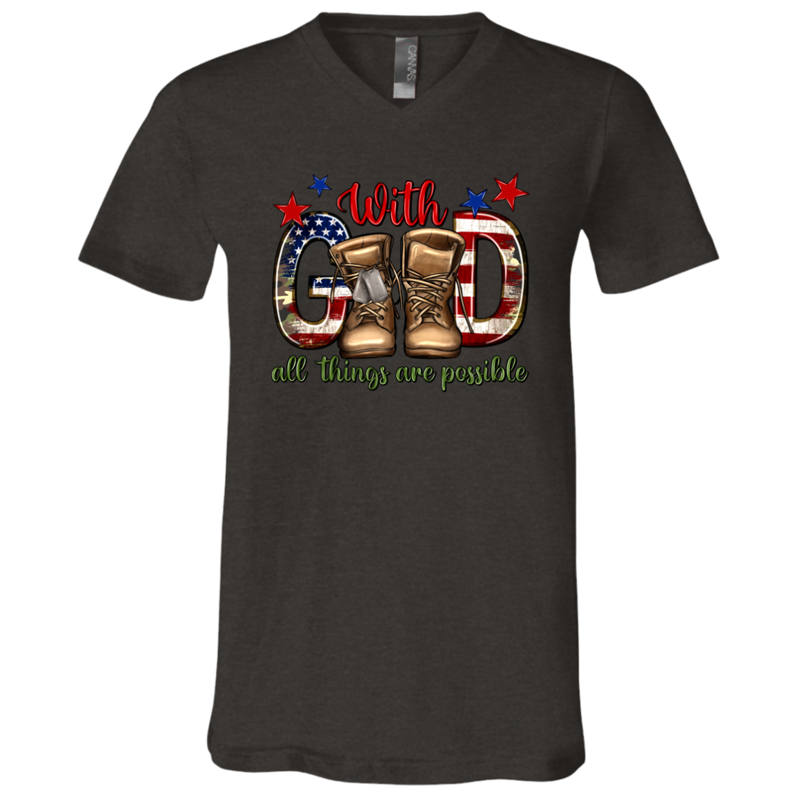 With God Patriot V-Neck