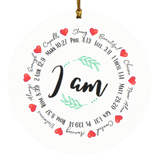 I Am Strong Ornament, Scripture Christmas Ornament, Bible Verse Gift, Affirmation Gifts, Secret Santa Gift, Christmas Gift Exchange