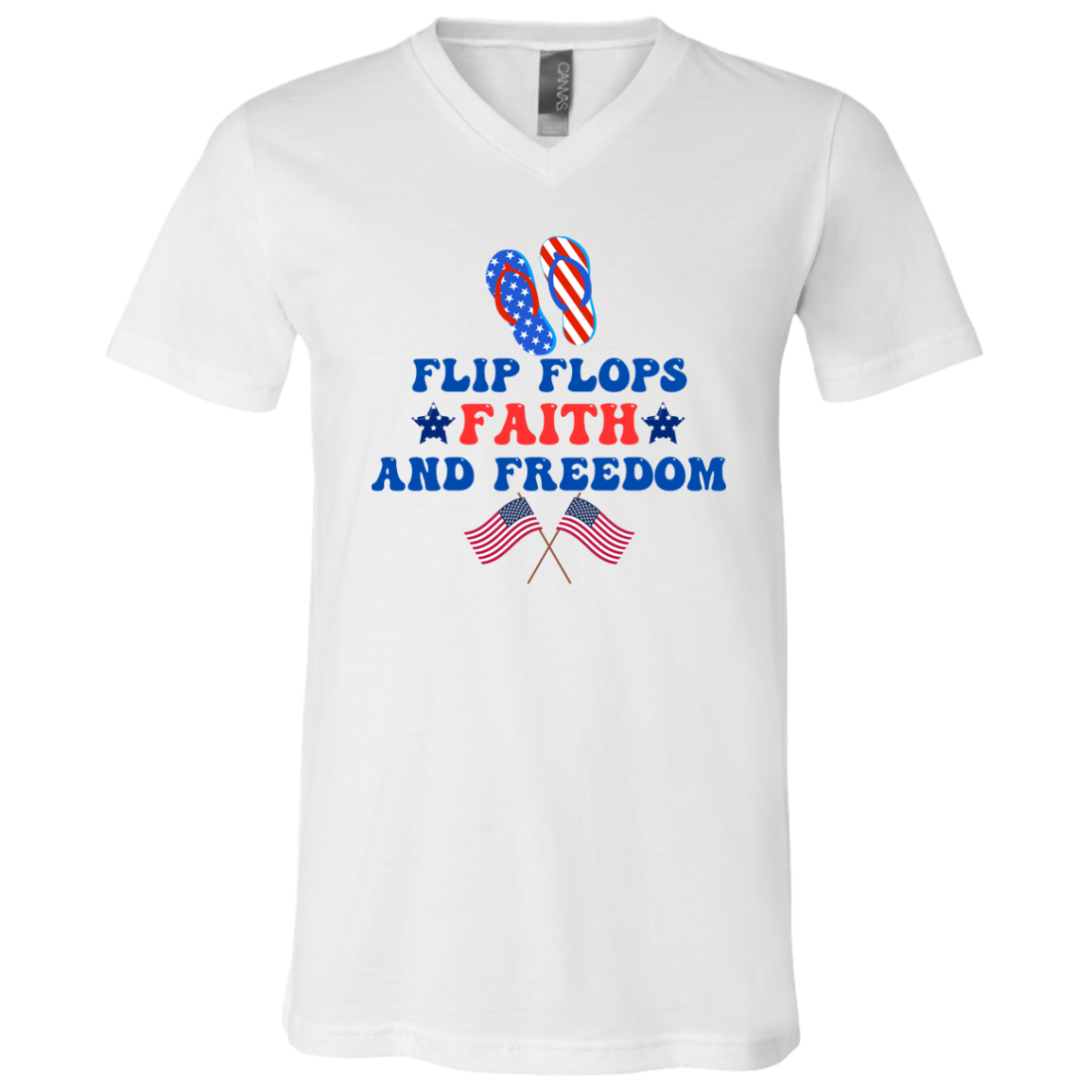 Flip Flops, Faith And Freedom V-Neck