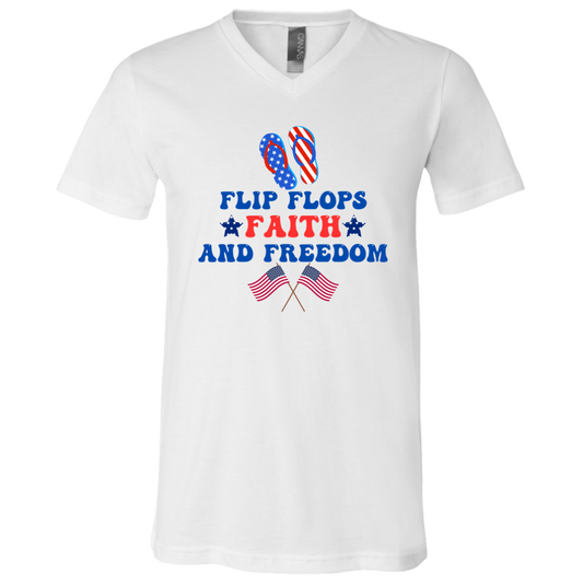 Flip Flops, Faith And Freedom V-Neck