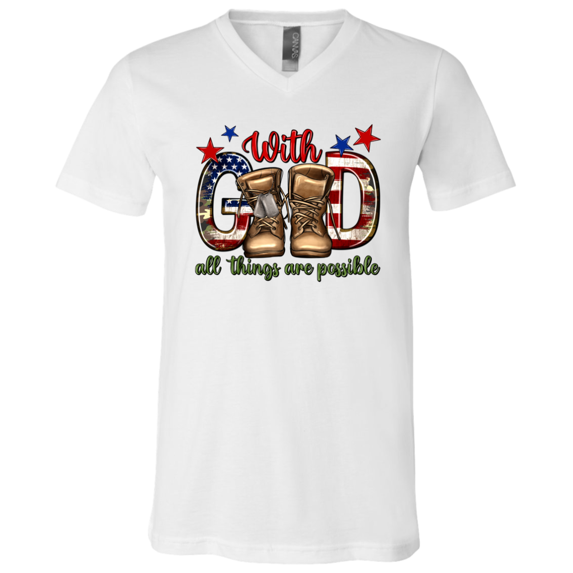 With God Patriot V-Neck