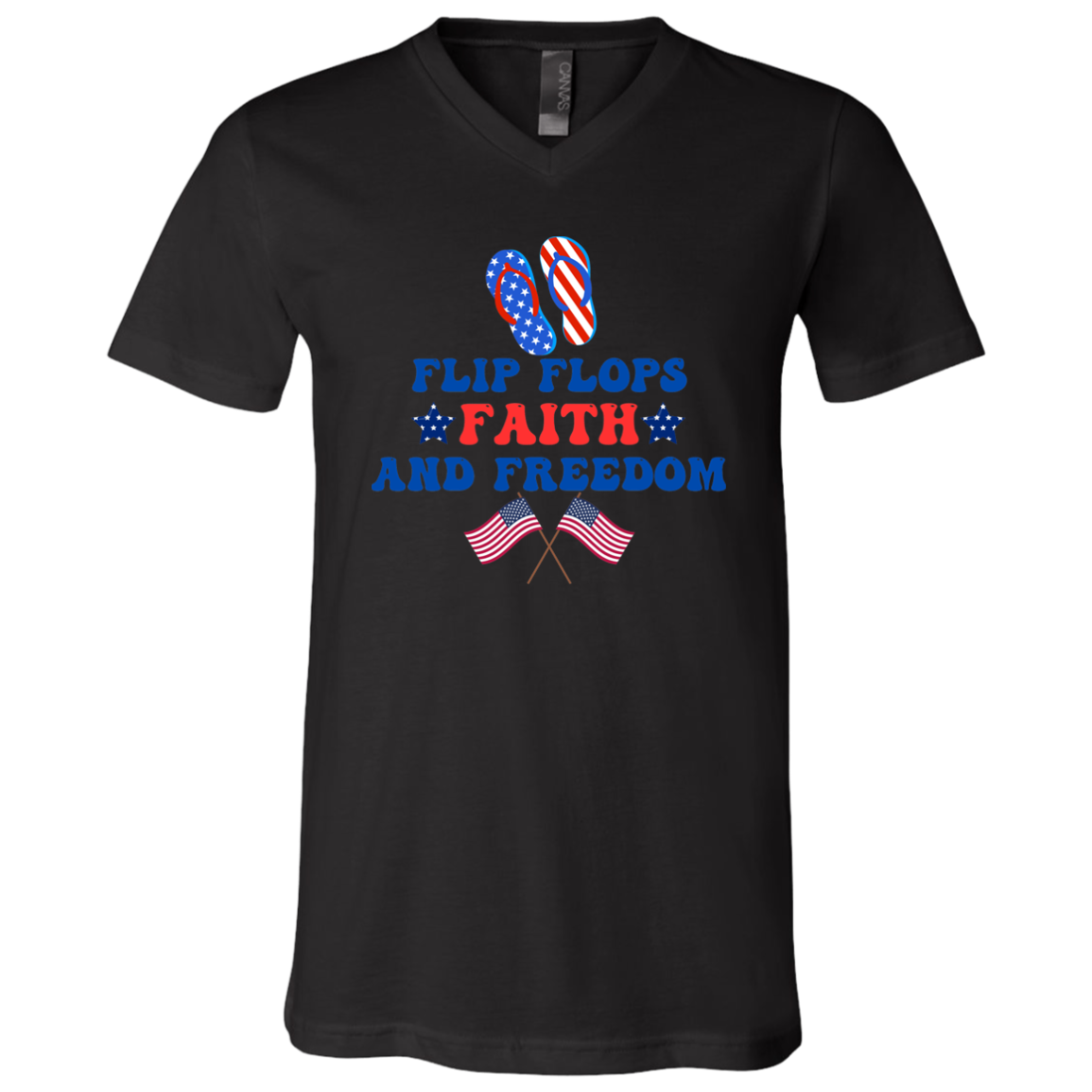 Flip Flops, Faith And Freedom V-Neck