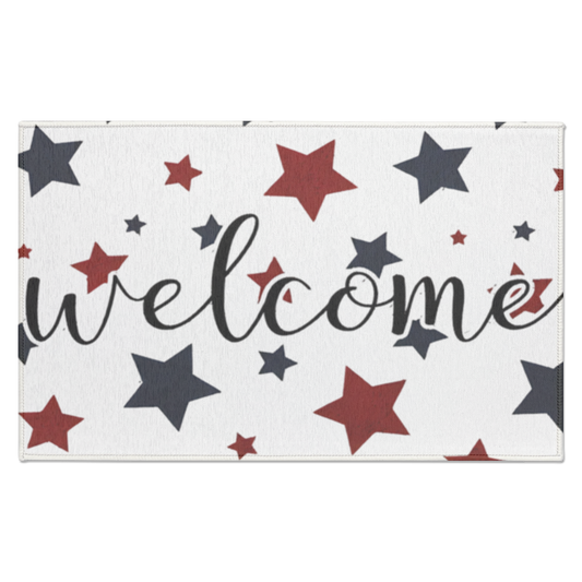 Star Spangled Welcome Patriotic Door Mat | Independence Day | Housewarming Gift