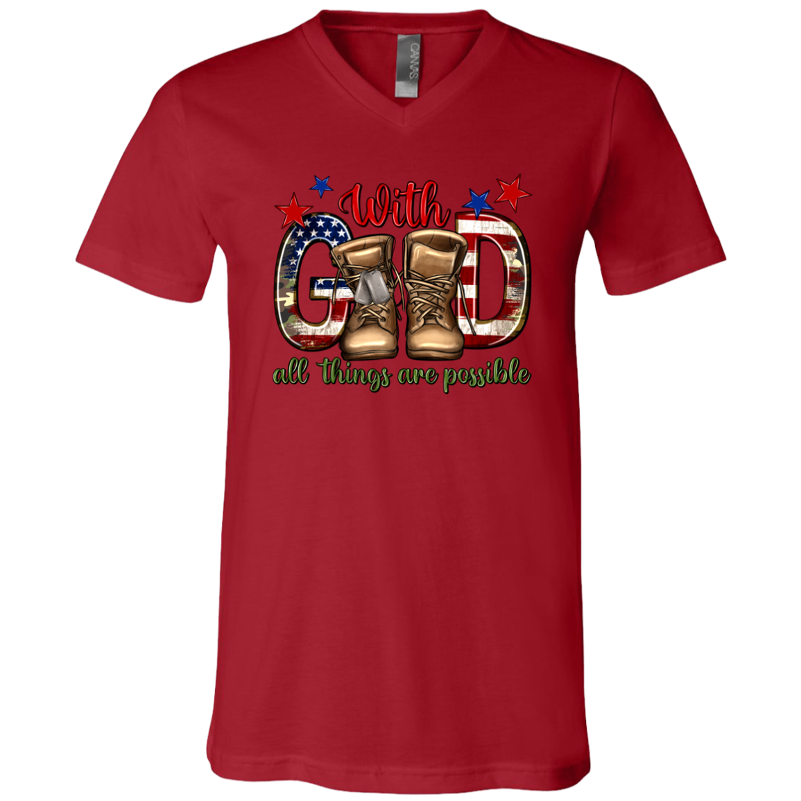 With God Patriot V-Neck