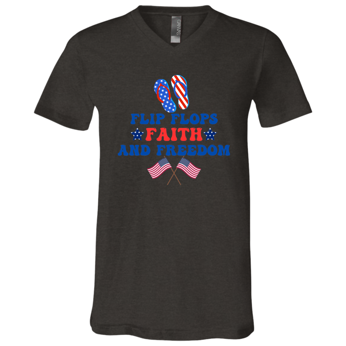 Flip Flops, Faith And Freedom V-Neck