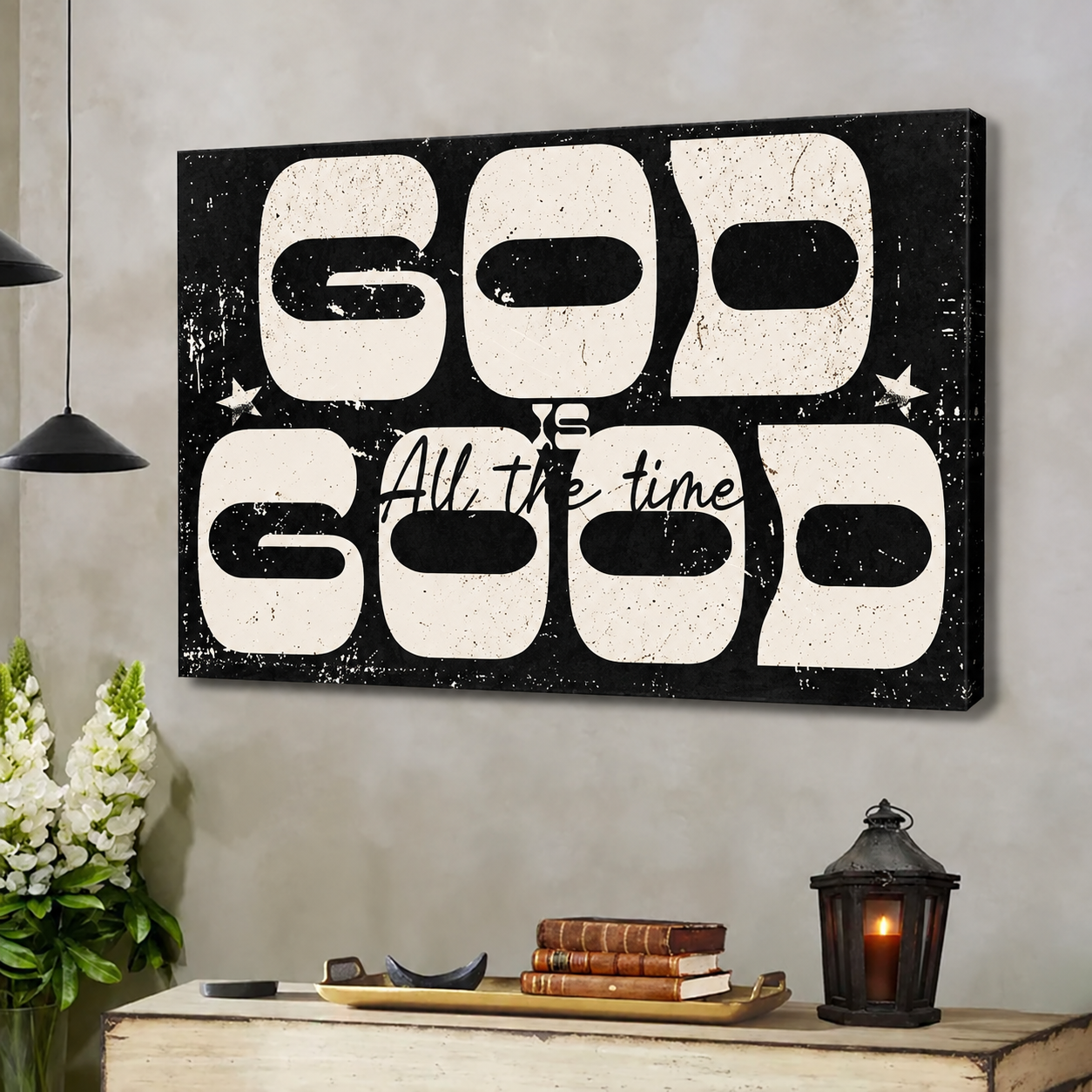 God Is Good All the Time – Vintage Christian Canvas Wall Art