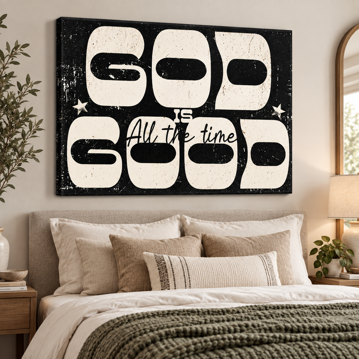 God Is Good All the Time – Vintage Christian Canvas Wall Art