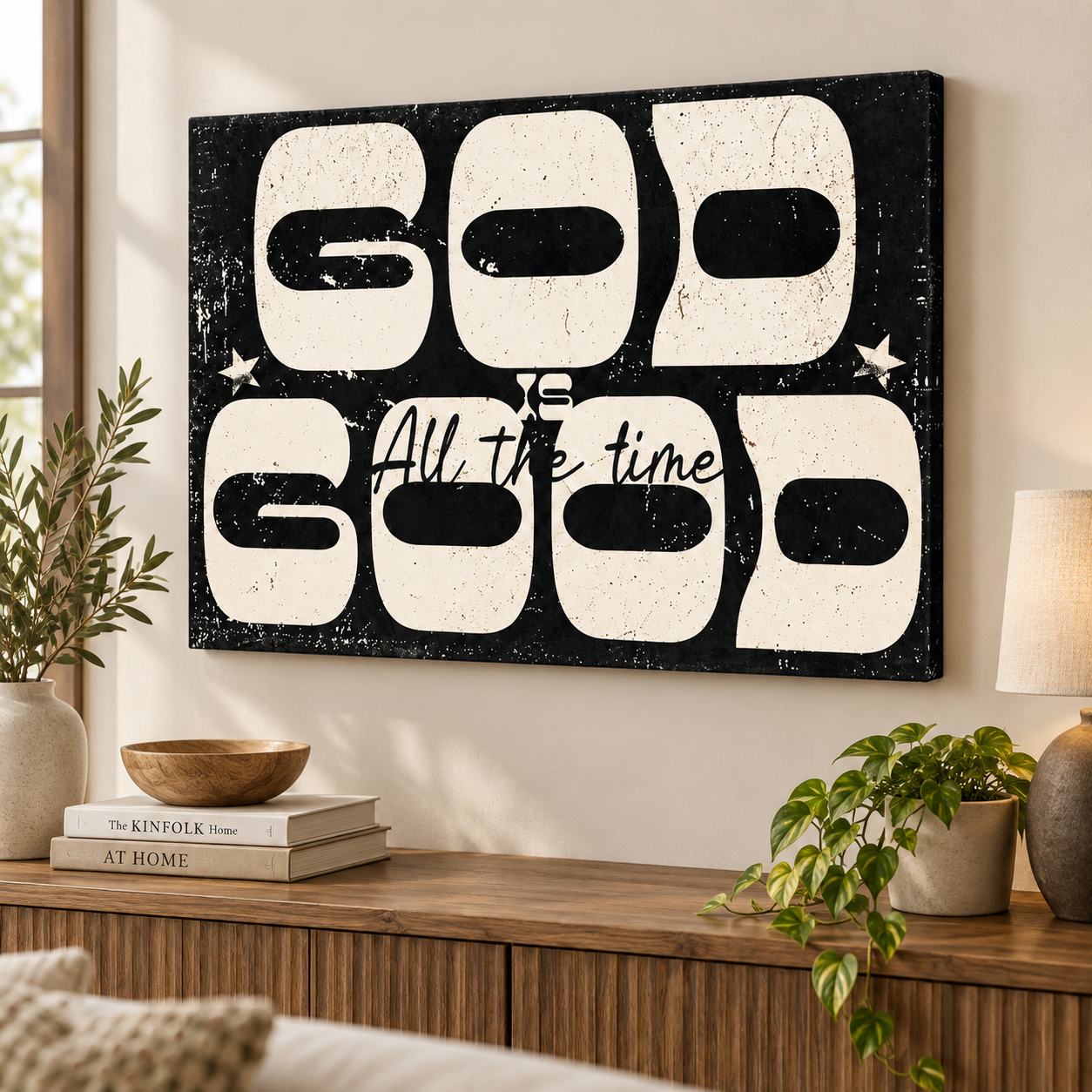God Is Good All the Time – Vintage Christian Canvas Wall Art
