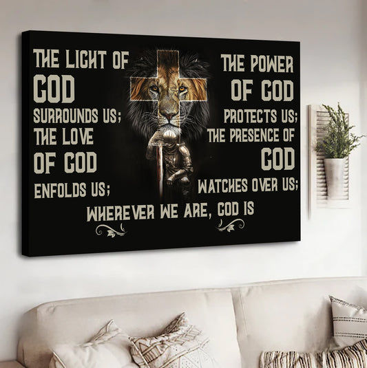 The Light Of God Surrounds Us Christian Canvas - Gift For Jesus Lovers, God Lovers, Christian Gifts