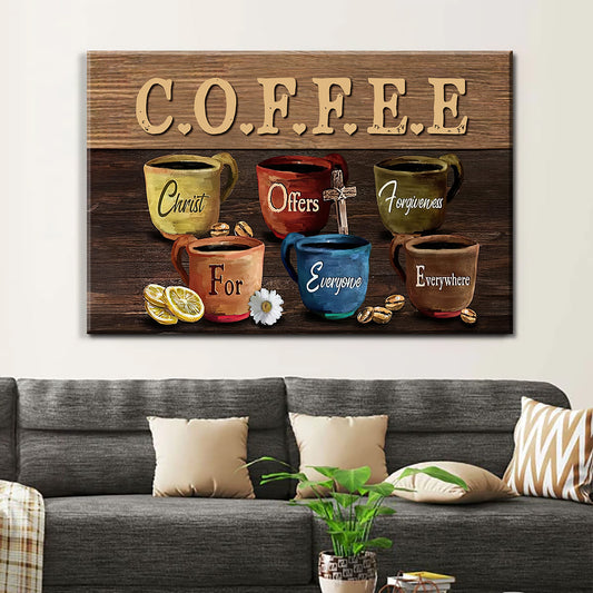 C.O.F.F.E.E Cups Gallery Wrapped Canvas Prints