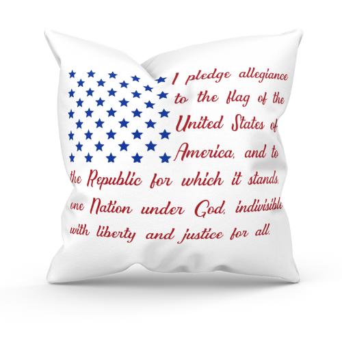 American Flag Pillow for Memorial Day, Fourth of July, Summer | USA Pledge of Allegiance Pillow