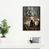 Jesus Running After A Lost Lamb, FRAMED Wall Art Canvas