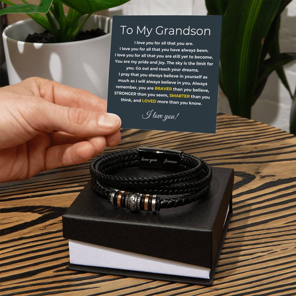 To My Grandson | I Love You | Love You Forever Bracelet