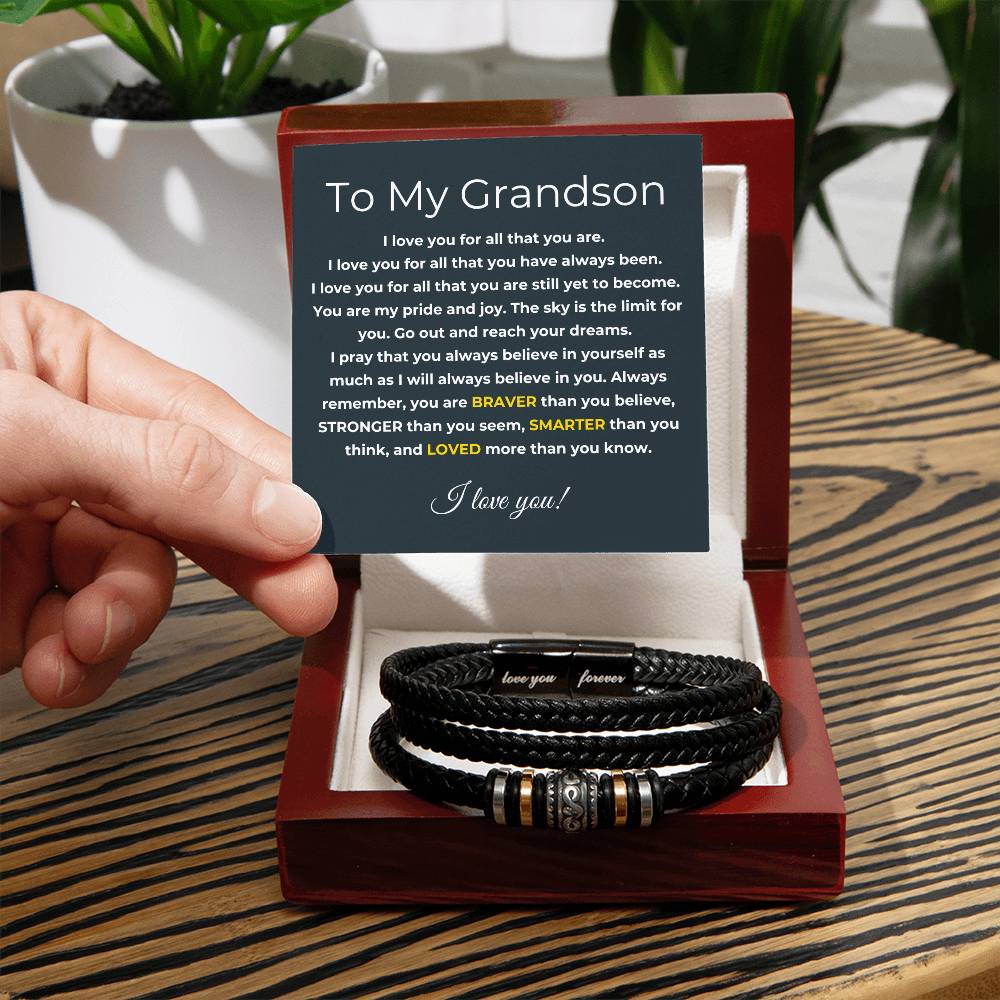 To My Grandson | I Love You | Love You Forever Bracelet