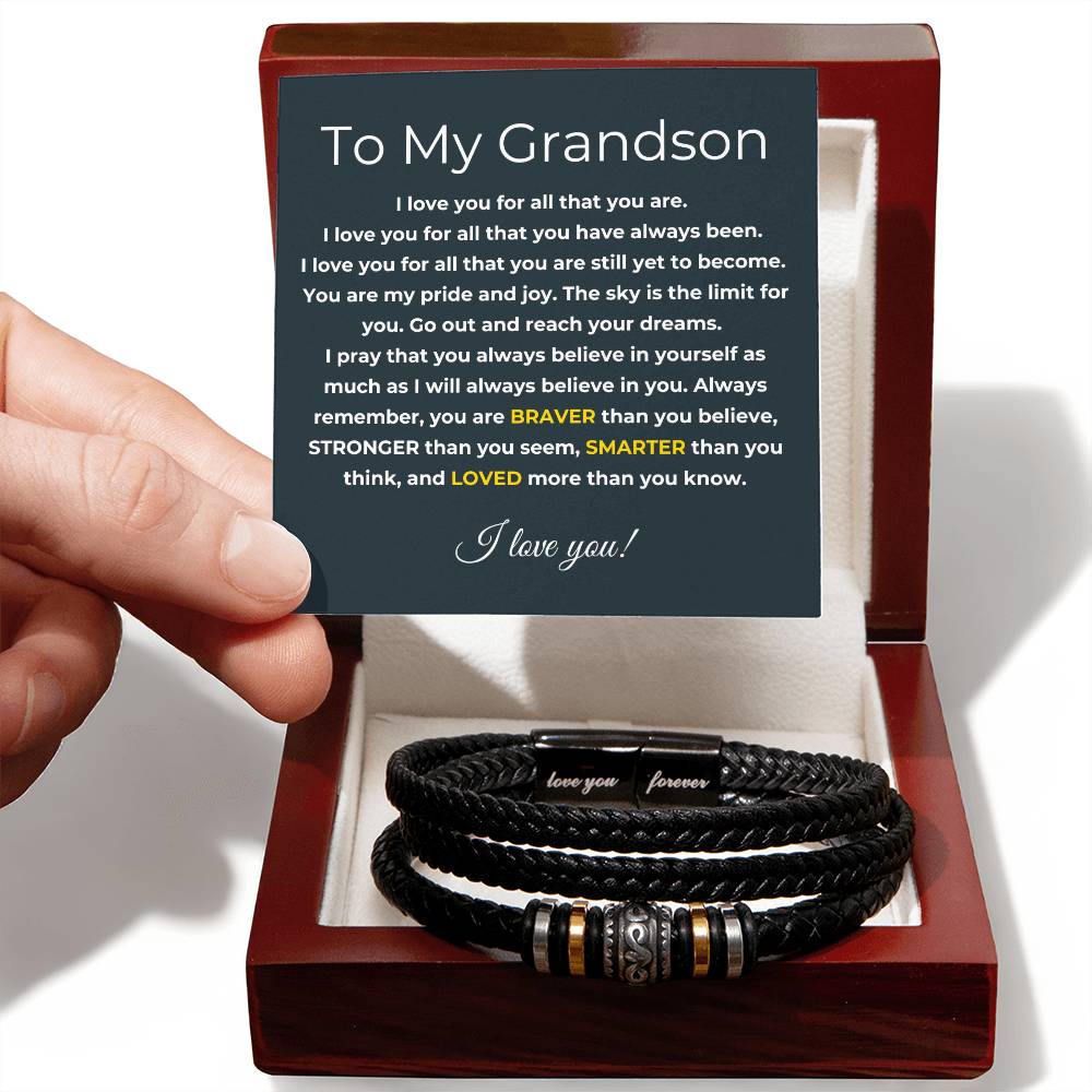 To My Grandson | I Love You | Love You Forever Bracelet