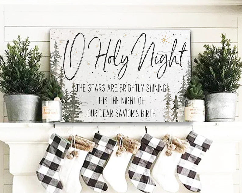 O Holy Night Wall Art Canvas | Christmas Decoration