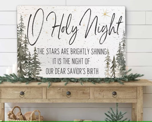 O Holy Night Wall Art Canvas | Christmas Decoration