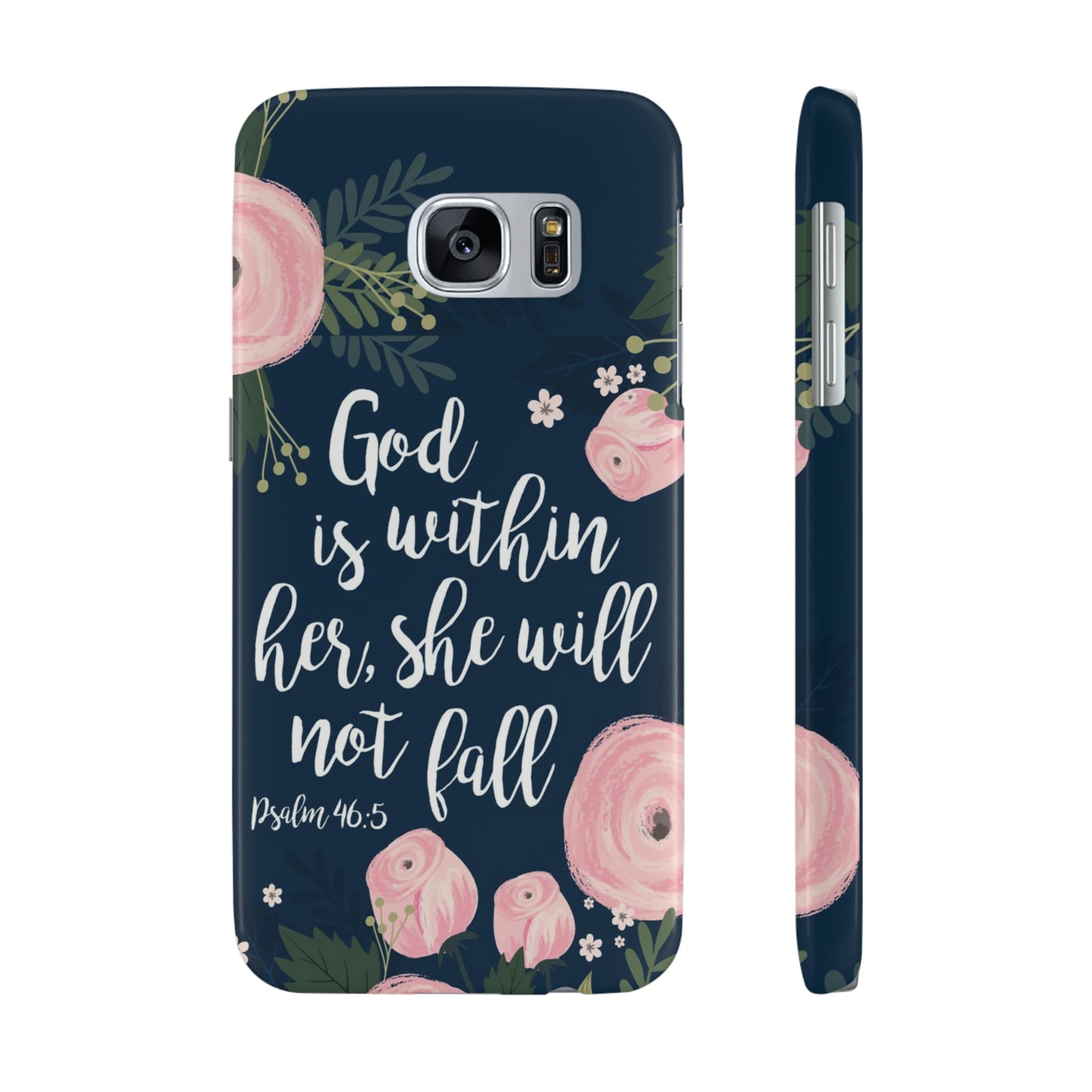 God Is With Her She Will Not Fall Phone Case, Christian Phone Cases