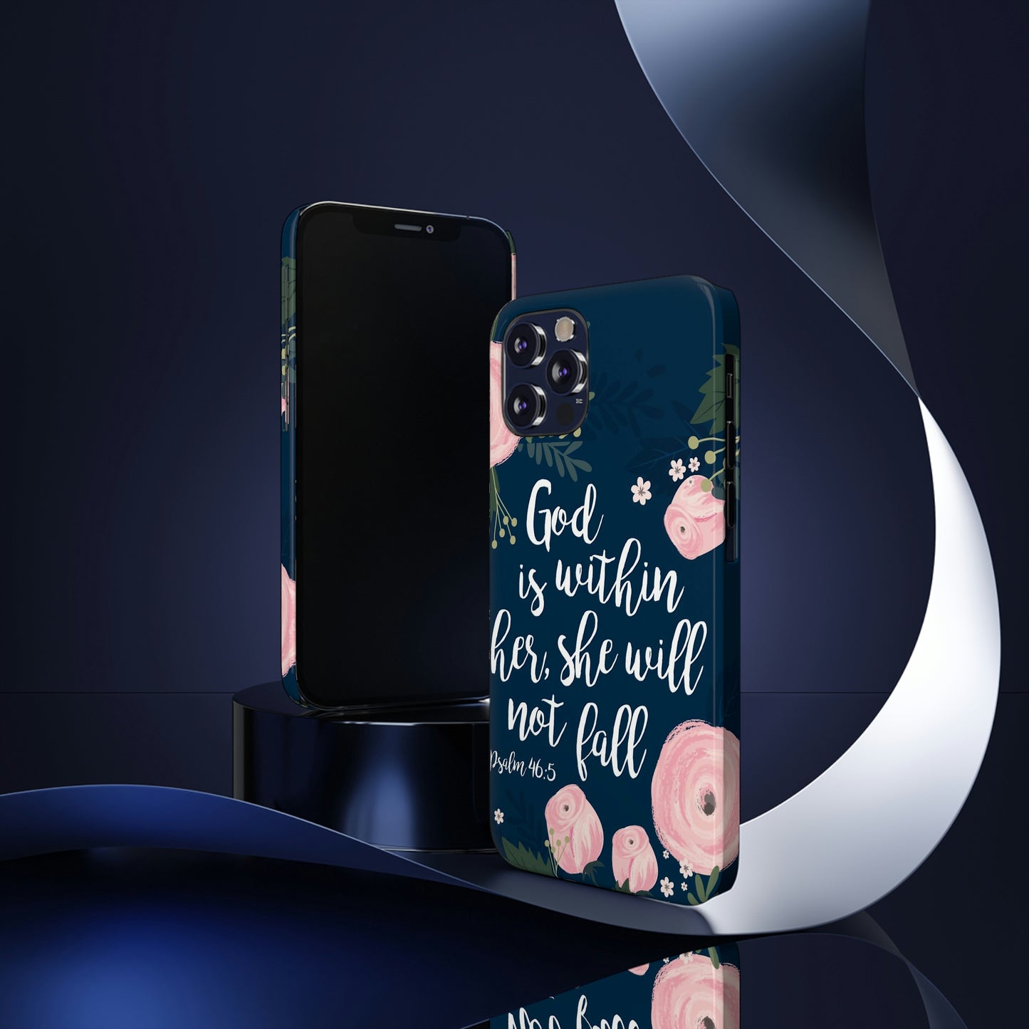 God Is With Her She Will Not Fall Phone Case, Christian Phone Cases