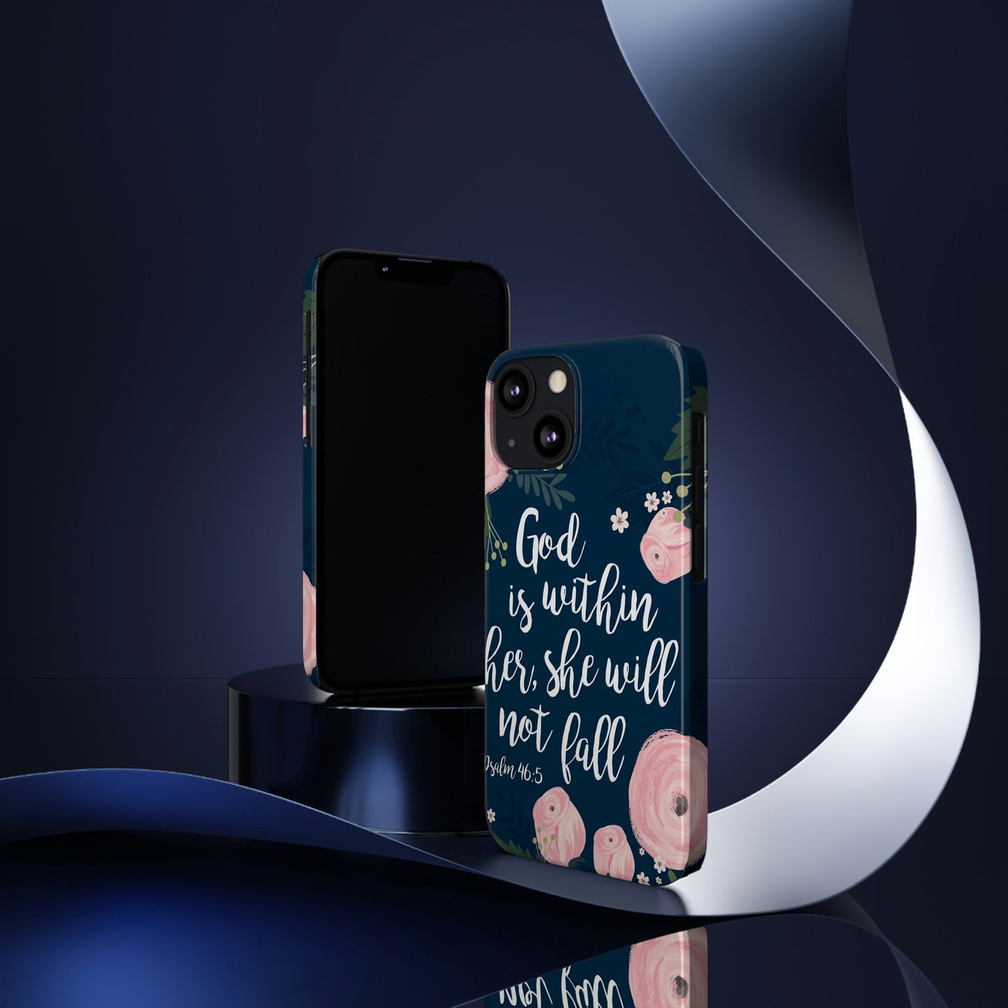 God Is With Her She Will Not Fall Phone Case, Christian Phone Cases