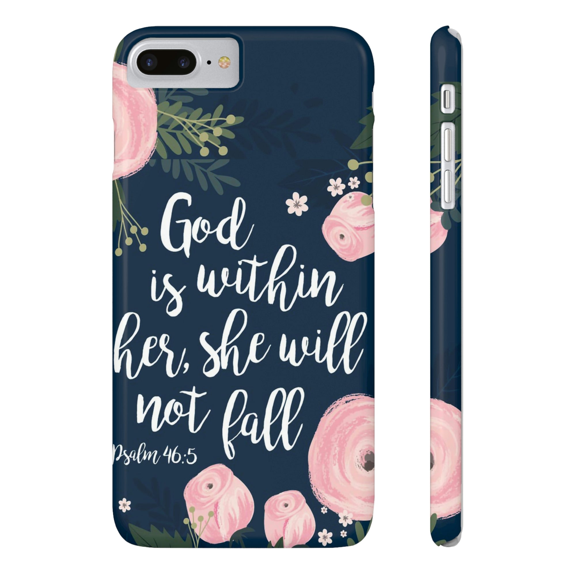 God Is With Her She Will Not Fall Phone Case, Christian Phone Cases