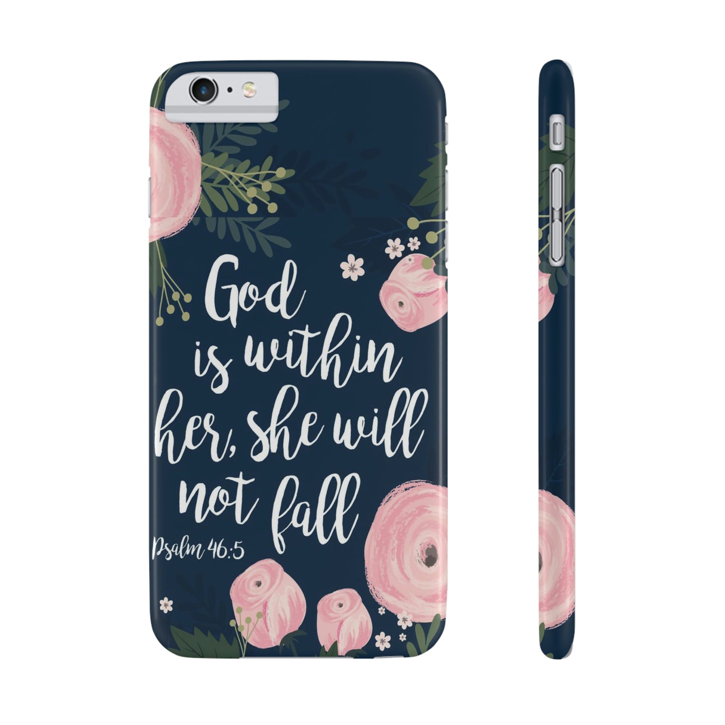 God Is With Her She Will Not Fall Phone Case, Christian Phone Cases