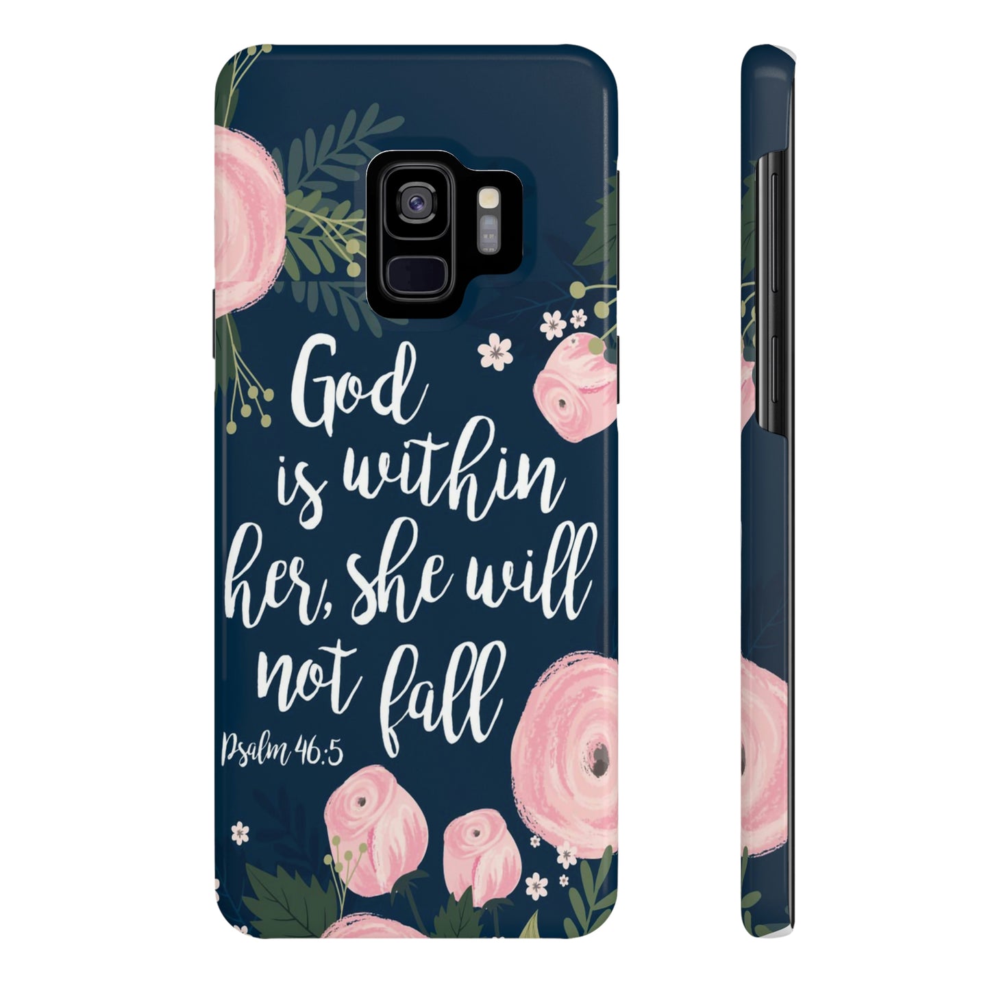 God Is With Her She Will Not Fall Phone Case, Christian Phone Cases