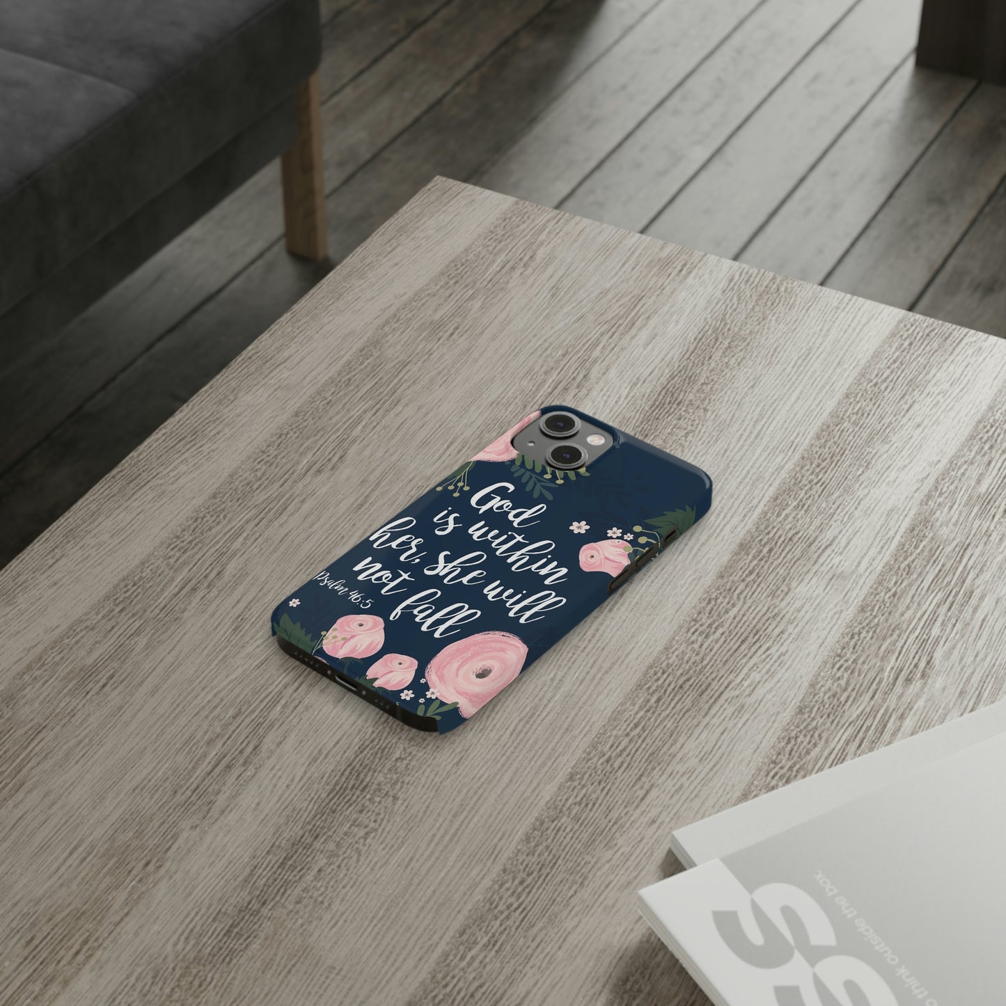 God Is With Her She Will Not Fall Phone Case, Christian Phone Cases