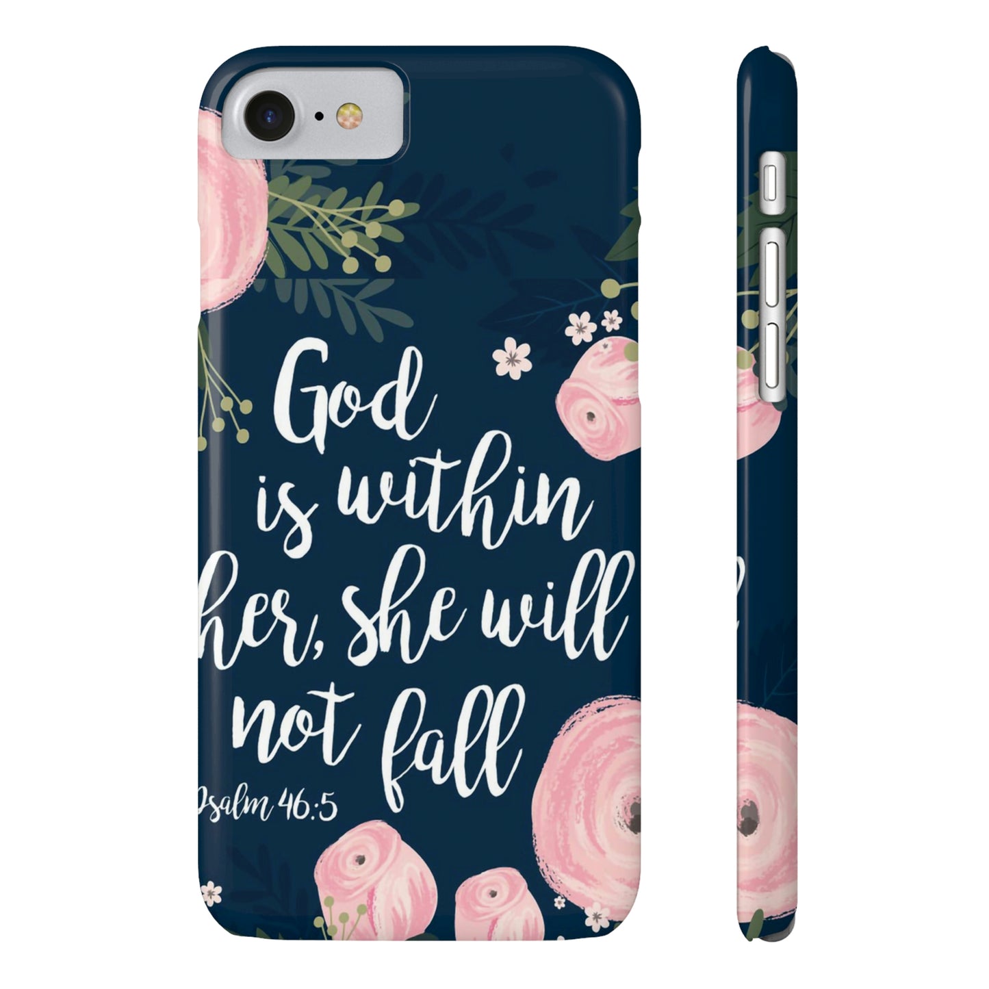 God Is With Her She Will Not Fall Phone Case, Christian Phone Cases